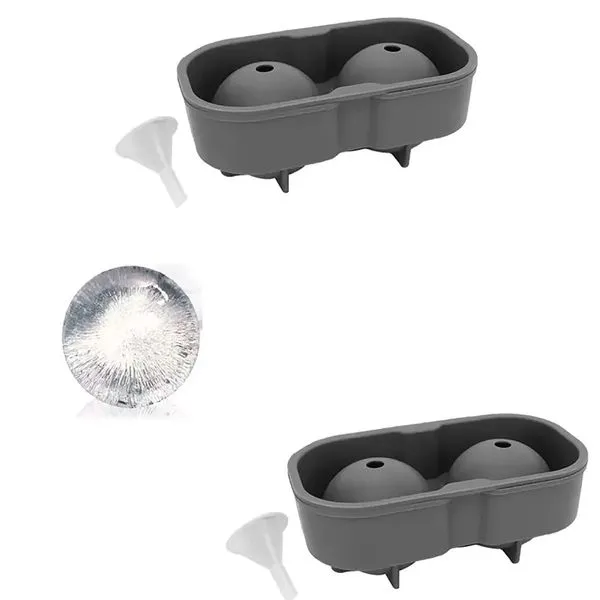 Duas formas para gelo redondo 5 cm silicone - 4 gelos bola