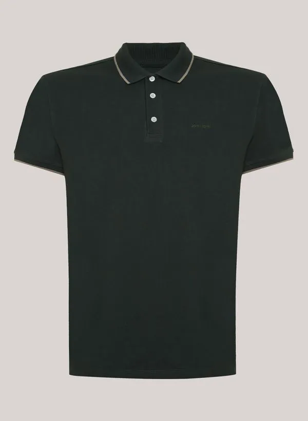 Polo Regular Fit Two Lines Verde John John Masculina M