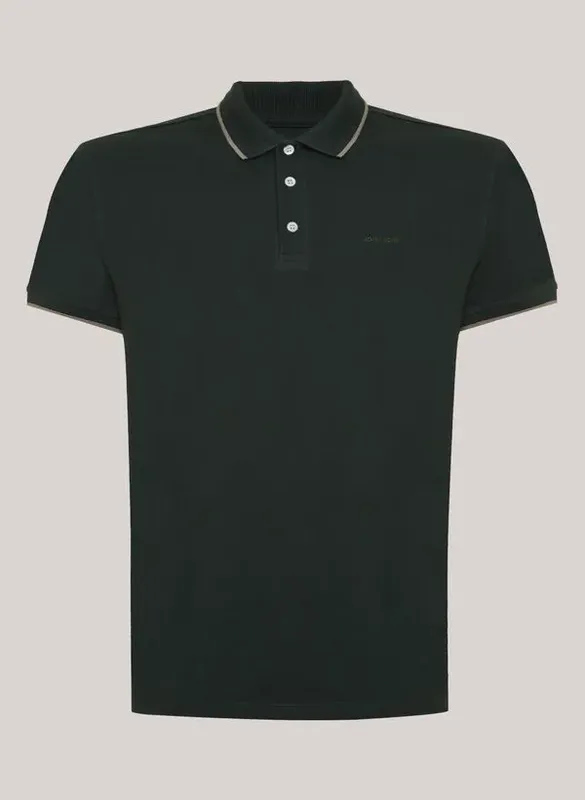 Polo Regular Fit Two Lines Verde John John Masculina M