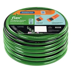 Mangueira 4 Camadas PVC com Engate para Jardim 1/2" x 2mm Tramontina Mangueira para Jardim Flexível com Engate 4 Camadas PVC 30m Tramontina