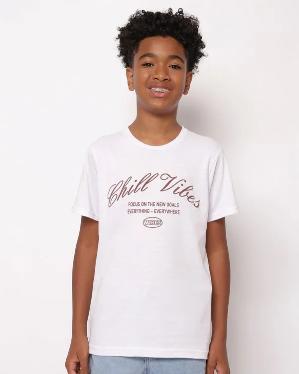 Camiseta Juvenil Algodão Estampa Frontal Manga Curta Branca 16