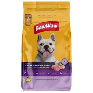 Ração Baw Waw Cães Adultos Raças Pequenas Carne e Frango com Arroz 900g