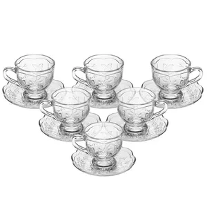 Conjunto 6 Xícaras de Chá New Butterfly Cristal Ecológico 180ml 229384 - Lyor