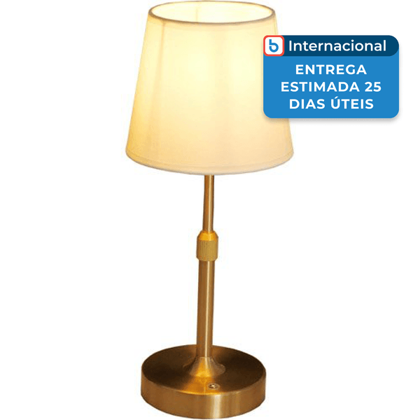 Luminária de Mesa BWHSHK com Base Metálica Dourada A-MBI
