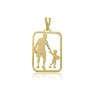 Pingente Masculino Pai E Filho Banhado A Ouro 18k
