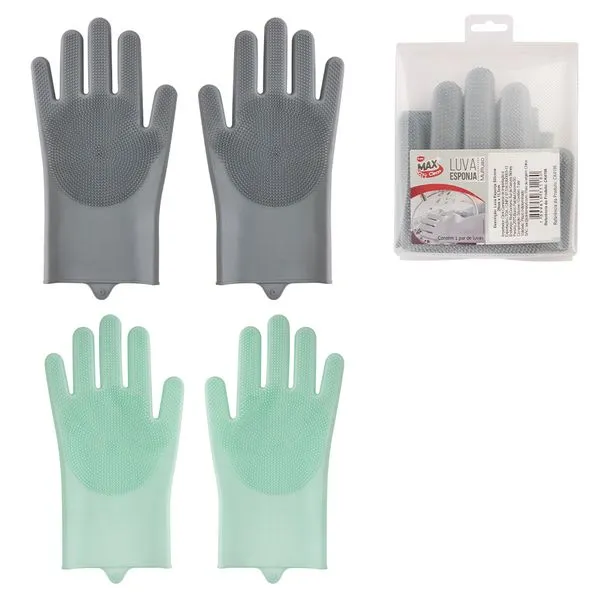 Luva Esponja Multiúso Silicone Sortido 35x16,5cm CK4196 - Clink