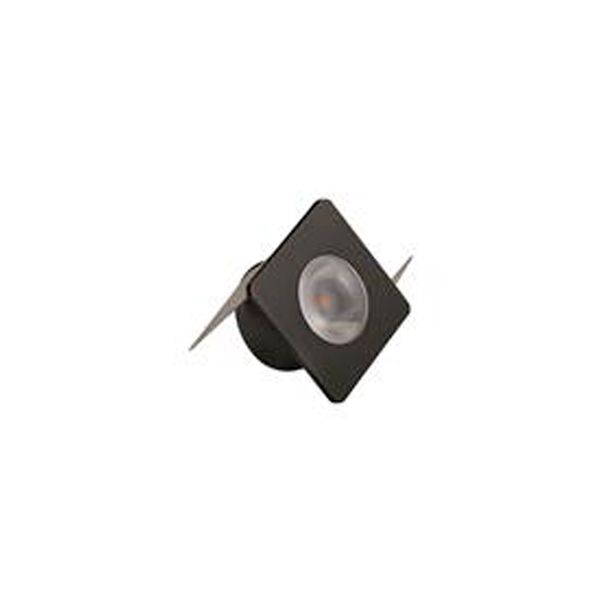 Luminária LED mini embutido Luminatti 3x3cm bivolt 1W 2700k amarela 50lm preto