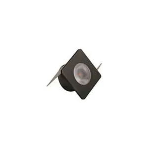 Luminária LED mini embutido Luminatti 3x3cm bivolt 1W 2700k amarela 50lm preto