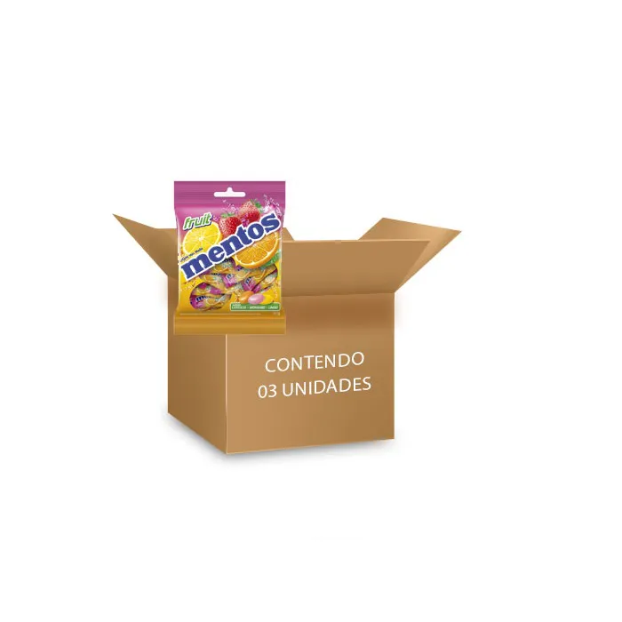 Mentos Fruit Bag Individual contendo 3 pacotes de 62,1g cada