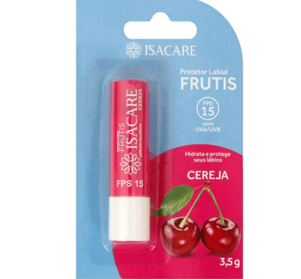 Kit Protetor Labial Isacare Frutis Cereja 3,5g - 10 Unidades
