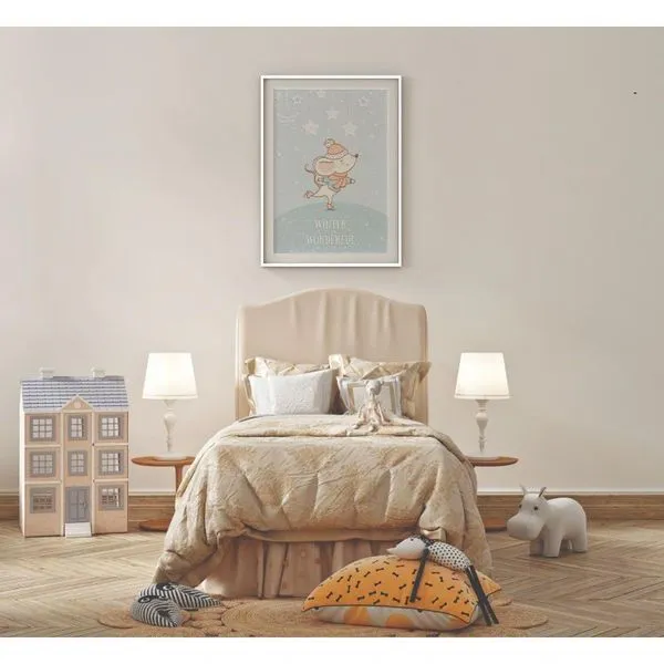 Quadro Infantil Decorativo Brincadeiras no Gelo Retangular 20x30 Branco