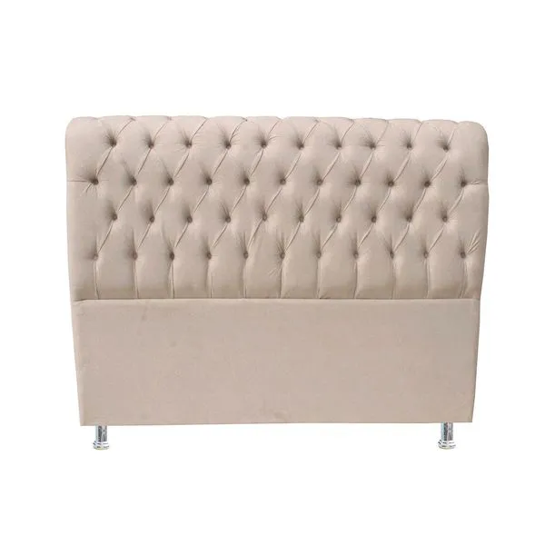 Cabeceira Bioflex Cecilia Capitonê C1748 Bege 120x162x15cm