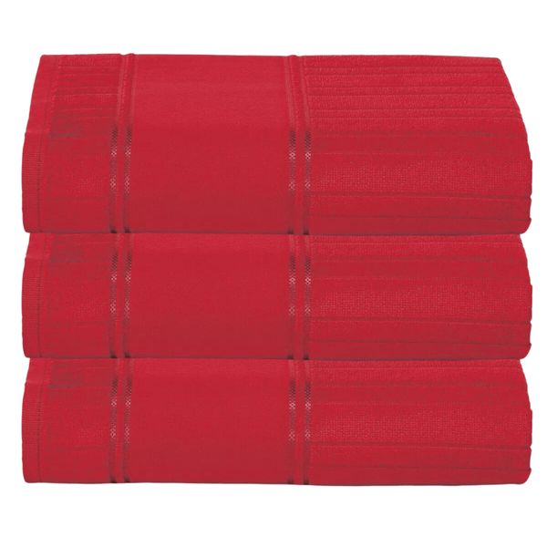 Kit c/ 3 Toalha Banho Dohler Artesanalle Pintura 70x140cm Vermelho
