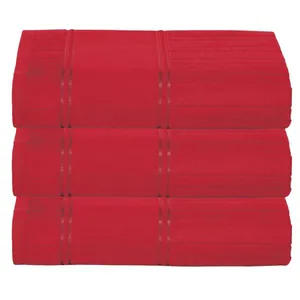 Kit c/ 3 Toalha Banho Dohler Artesanalle Pintura 70x140cm Vermelho