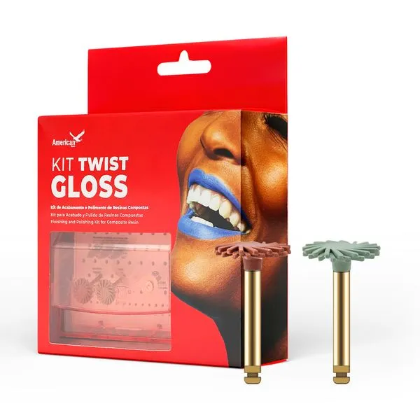 Mini Kit Polidor Espiral Diamantado CA Twist-Gloss American Burrs