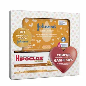Kit Creme Contra Assaduras Hipoglós Amêndoas 80g + Lenço Umedecido Johnsons Baby 44 Unidades