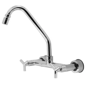 Misturador para Cozinha 3368 Parede Bicomando Bica Móvel Latão Acabamento Cromado Prata Shop Hidráulica Misturador para Cozinha 3368 Parede Bicomando Latão Acabamento Cromado Prata Shop Hidráulica