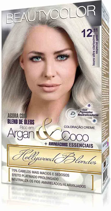 Tintura de Cabelo BeautyColor 12 11 Louro Ultra Claríssimo Cinza TINT BEAUTY COLOR KI