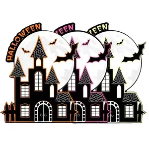 Decoração De Mesa Halloween Castelo Neon - 6 Unidades
