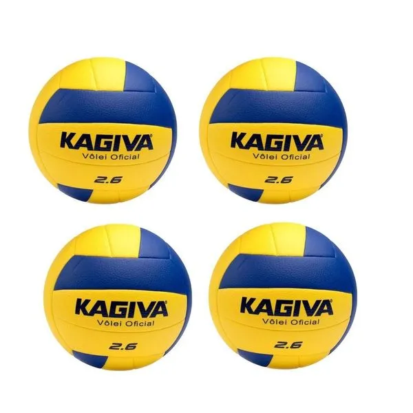 Kit 4 Bola de Vôlei 2.6 Oficial XXIV Treino Tecnofusion Amarelo Kagiva Kit 4 Bola de Vôlei 2.6 Oficial XXIV Tecnofusion Amarelo Kagiva