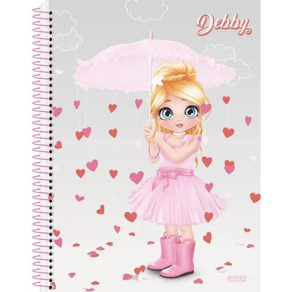 CADERNO ESPIRAL 1/4 CAPA DURA DEBBY 80F (17891321103323)