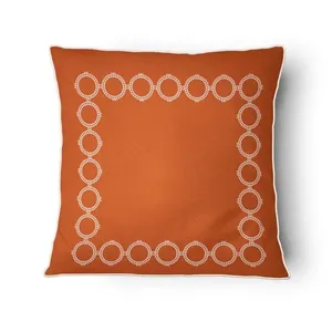 Capa Almofada Elegance Cordonê Lino Terracota Círculos Pequenos 43x43cm 4194476 - Tuti Gottô