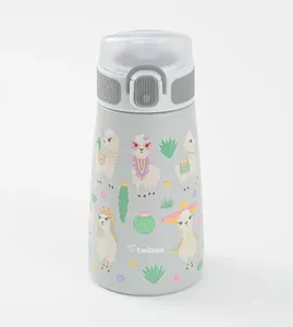 Garrafa Térmica Inox Parede Dupla Lhama 3D 350ml Twibex Cinza