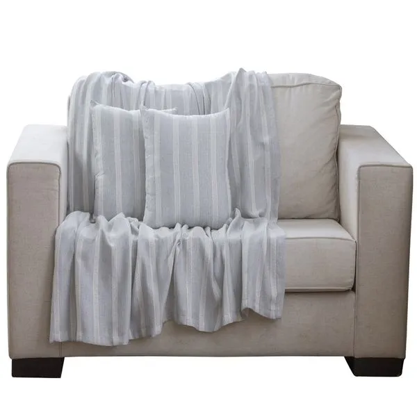 Kit Manta Sofá 3 Peças Vaticano Cor0002 Cinza/cru 20240 - BecaDecor