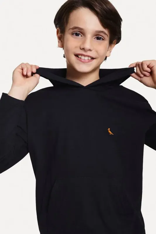 Hoodie Mini Canguru Glow Pp Bordado Preto - 02