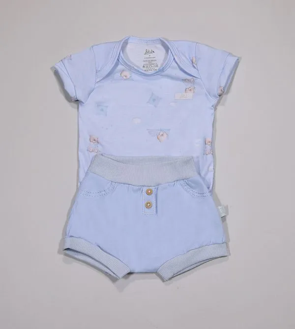 Conjunto Body/Shorts Soneca Azul - M