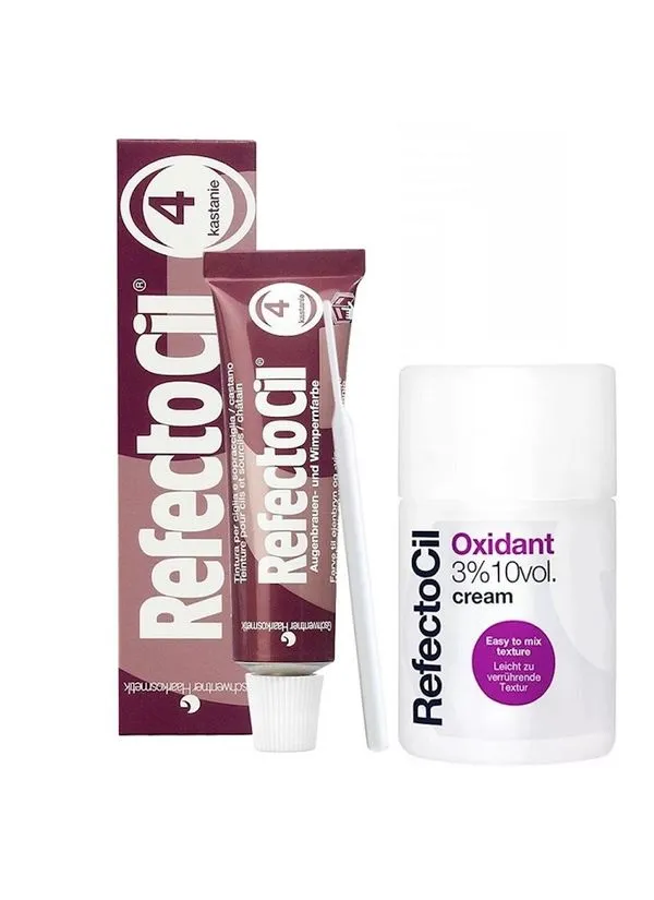 Kit Refectocil 1 Tinta + 1 Oxidante Creme N° 4 Acaju