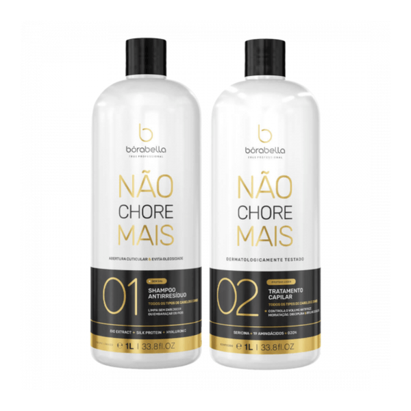 Kit Borabella Progressiva Não Chore Mais (2 Produtos) 1000ml Kit Borabella Shampoo Antirresíduo 1000g + Progressiva 1000g Não Chore Mais