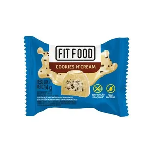 Bombom Fit Food Chocolate Branco Cookies & Cream Zero Lactose 14g BOMBOM FIT FOOD BRANCO COOKIES N CREAM Z