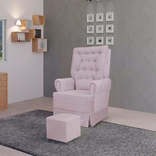 Poltrona Amamentação com Balanço Eloa Rosa Rosa