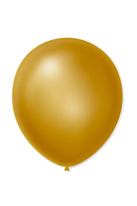 Balão São Roque Cintilante Nº7 com 50 Unidades Dourado