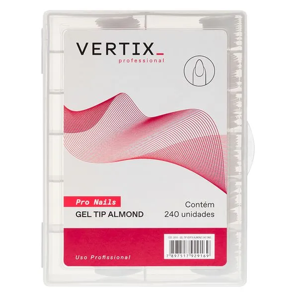 Gel Tip Almond Vertix Professional Com 240 Unidades