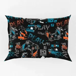Porta Travesseiro Fronha Avulsa Estampada Game Win 70cm X 50cm - Digital Juvenil Infantil Decorativo Gamer Geek Nerd