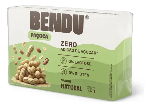 Paçoca Bendu Natural Zero Açucar 20g