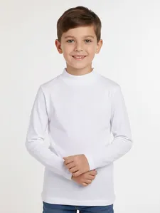 Camiseta Manga Longa Infantil Para Menino - BRANCO 4