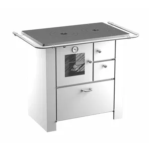 Fogão a Lenha Branco Elevare Industrial Master N°01 Esquerdo com Chapa Superior de Ferro Fundido Fogão a Lenha Branco Elevare Industrial Master N°01 Esquerdo com Forninho Interno Refratário