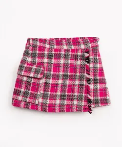 saia de tweed infantil xadrez multicor 8