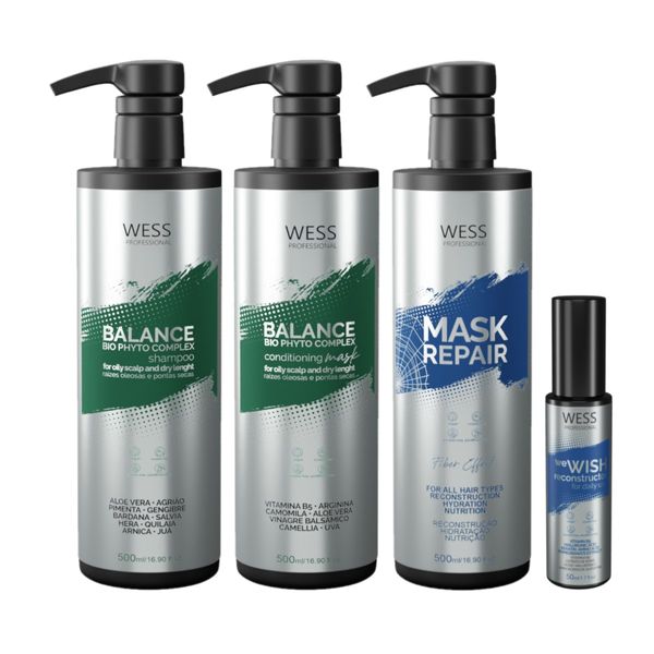 Kit Wess Balance SH 500ml+Cond 500ml+Mask 500ml+WeWish 50ml