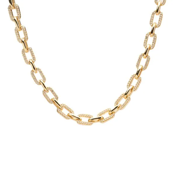 Corrente Charlote Dourado com Zircônia Dourado Único