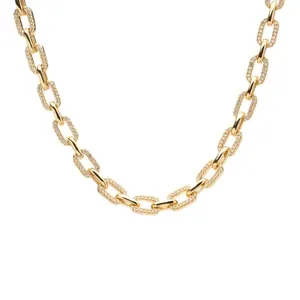 Corrente Charlote Dourado com Zircônia Dourado Único
