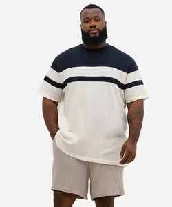 camiseta comfort de algodão texturizada plus size azul GG4
