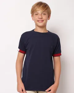 Camiseta Juvenil Texturizada Manga Curta Marinho 12