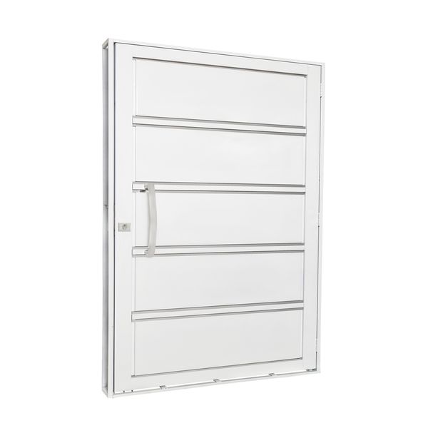 Porta Aço Lambri Puxador Inox Esquerdo 100x215x12 Br Qualitysol Ramassol