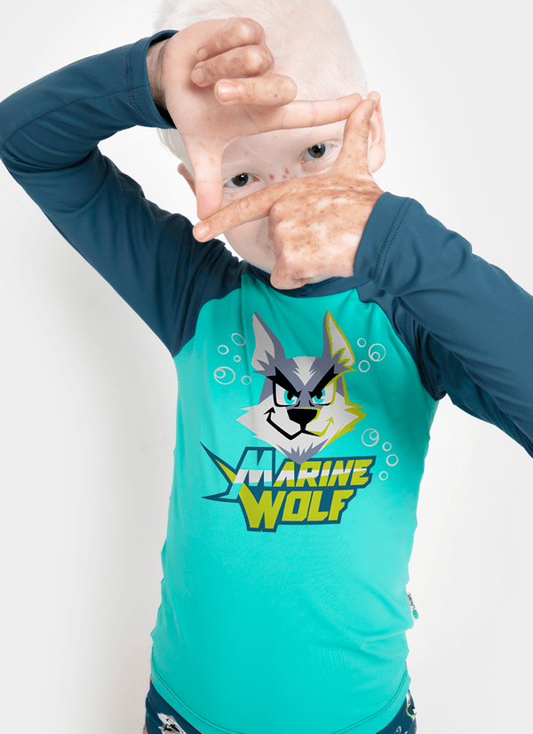 Camiseta Praia Com Proteção Solar Menino Lobo Space 2