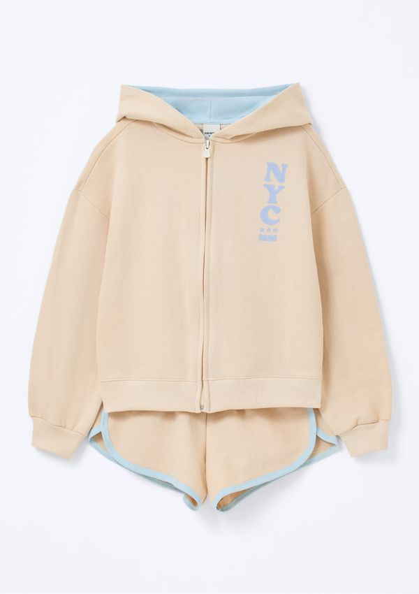 Conjunto Infantil Menina Regular Estampado - Nude 008