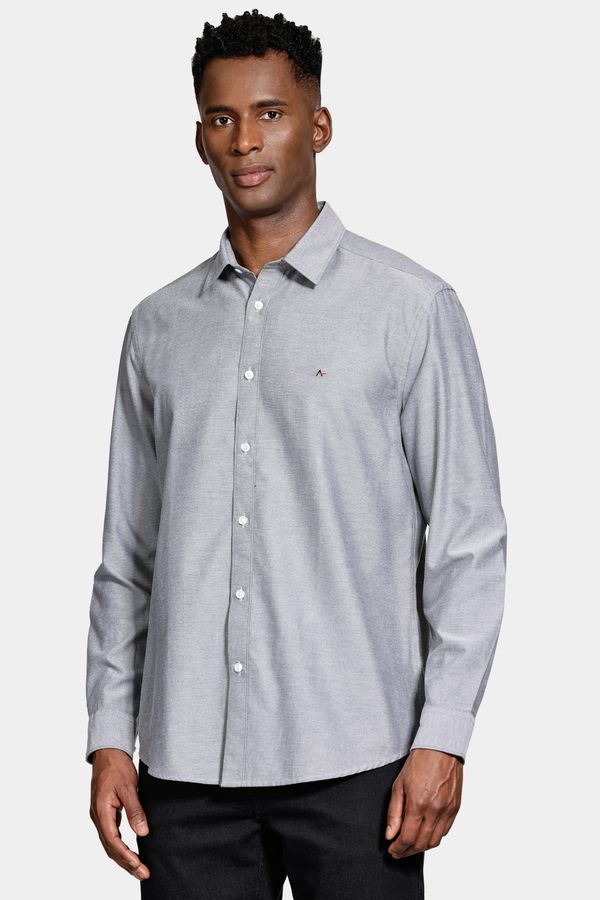 Camisa Manga Longa Regular Sarja Mista Chumbo - GG